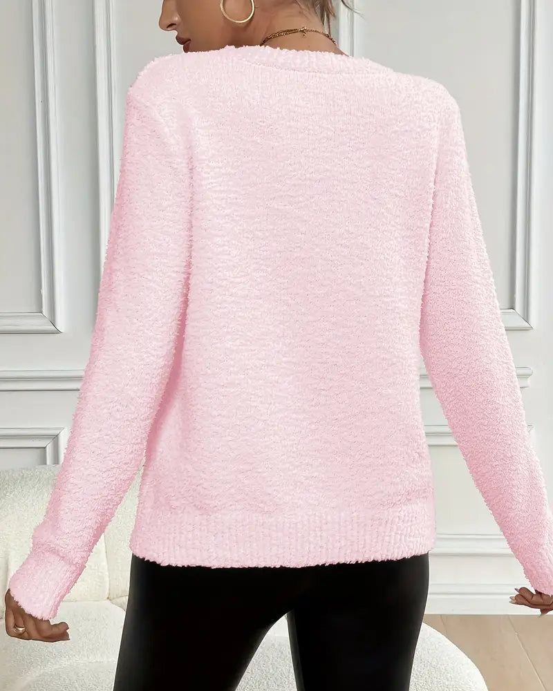Langærmet teddy-sweater