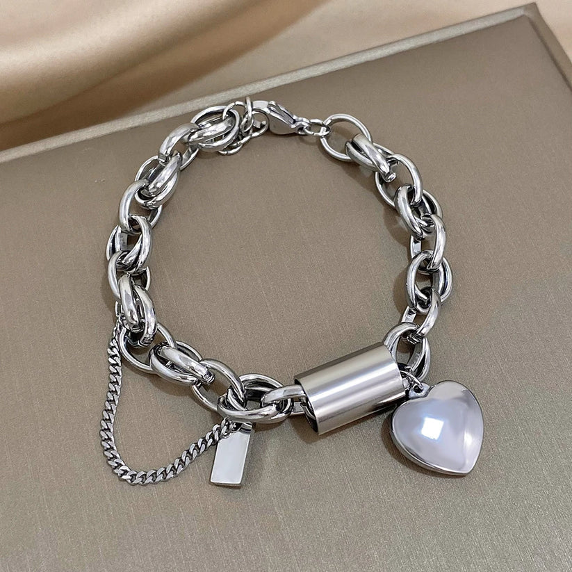Chunky Heartened armbånd | 18K Guld