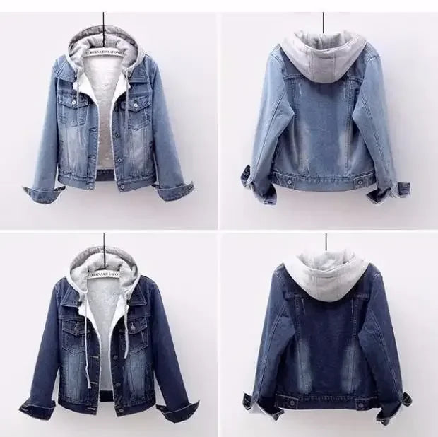 Jakke i denim til kvinder