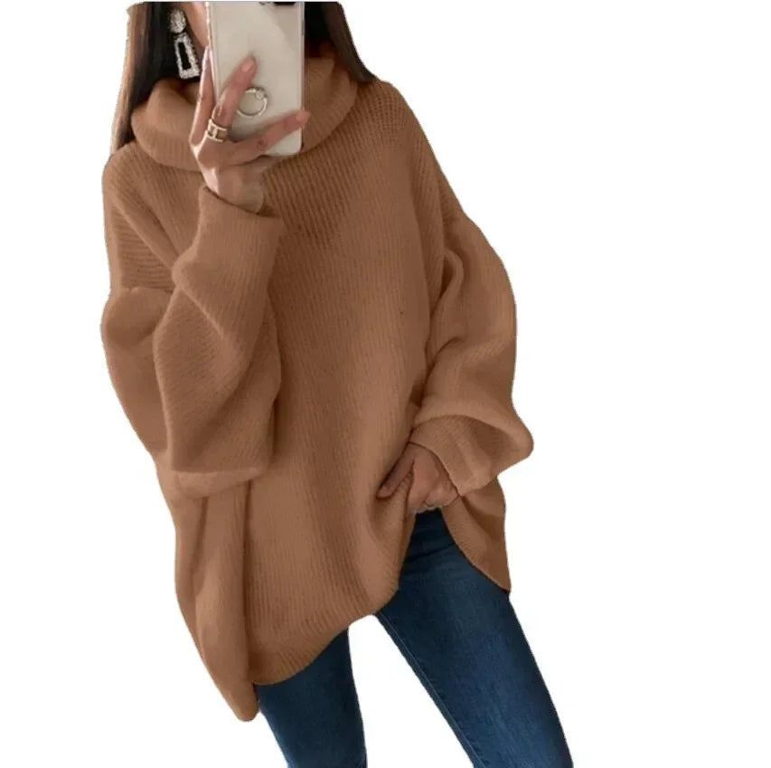Rettet rullekravesweater til kvinder
