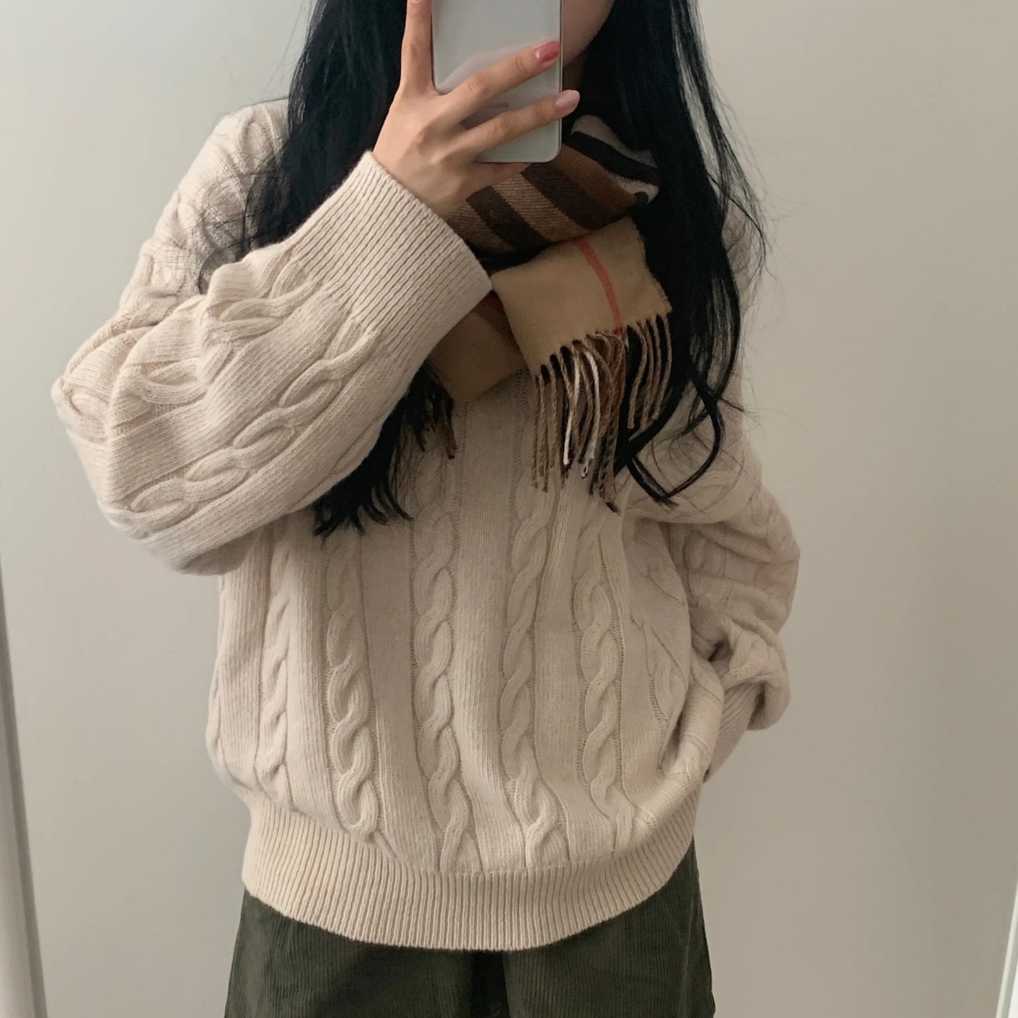 Realeft | Oversize striktrøje med V-hals