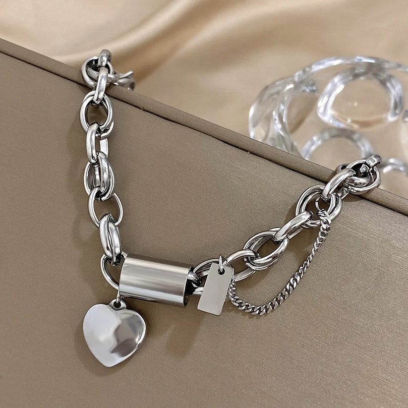 Chunky Heartened armbånd | 18K Guld