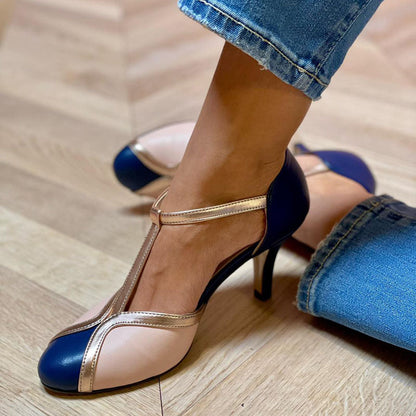 Alessia™ | Farverige og behagelige pumps med rund tå og T-rem