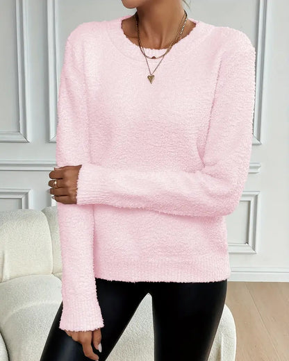Langærmet teddy-sweater