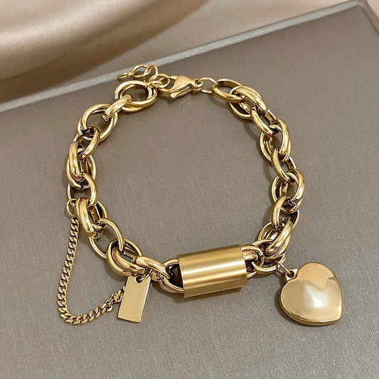 Chunky Heartened armbånd | 18K Guld