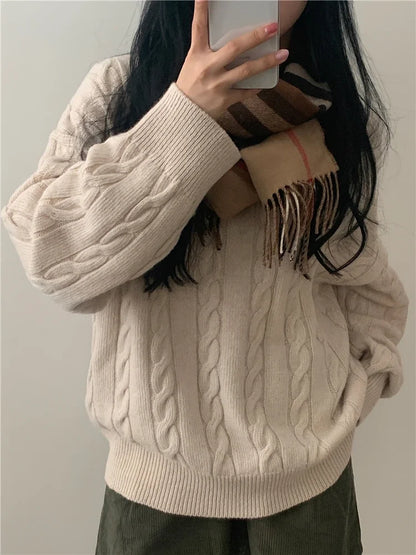 Realeft | Oversize striktrøje med V-hals